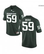 Women's Michigan State Spartans NCAA #59 David Beedle Green Authentic Nike Stitched College Football Jersey DV32U77BU